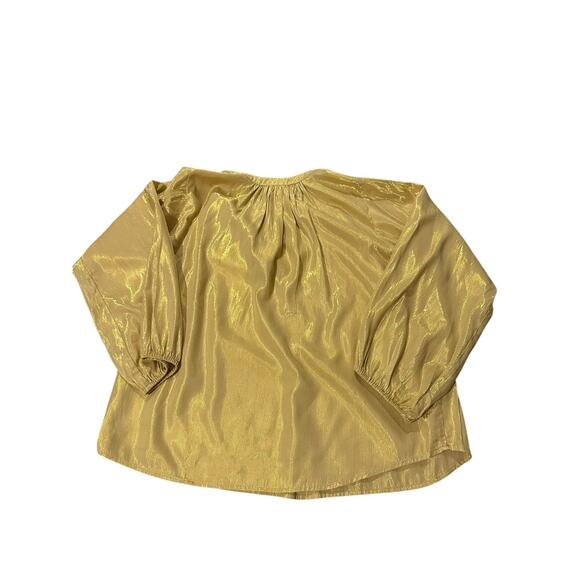 NWT Velvet by Graham & Spencer Metallic Gold Blouse Size S Holiday DateNightLook - Picture 4 of 8
